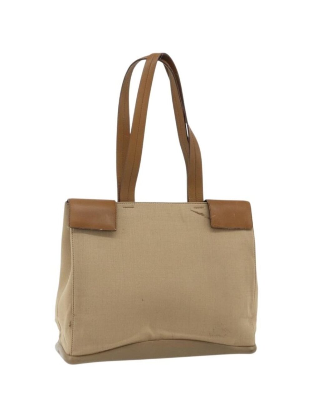 PRADA Shoulder Bag Nylon Beige Silver